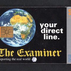 1997 Ireland 10 unit Examiner newspaper with slogan "The Examiner - your direct line" (Gemplus GEM1) Call Card Used