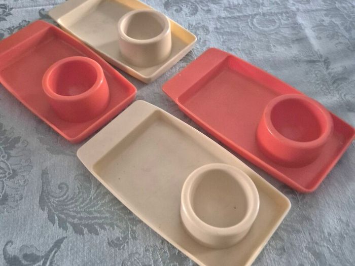Vintage 1970s Retro Mid Century breakfast boiled egg/toast trays originals