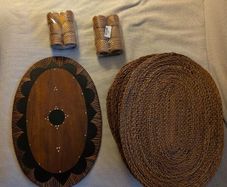 place mats, napkin rings and plate
