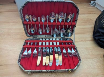 24 Piece Chrome Plated Stainless Steel Cutlery Set in Box