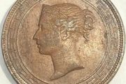 Q Victoria Ceylon 5 Cents 1870
