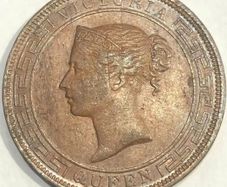 Q Victoria Ceylon 5 Cents 1870