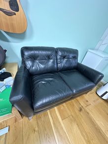 Italian two-seater leather sofa
