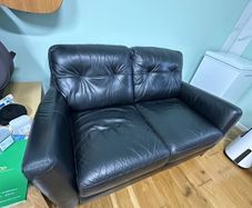 Italian two-seater leather sofa
