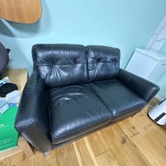 Italian two-seater leather sofa