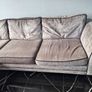 DFS Large Silver Grey L-Shaped Corner Sofa + Matching Footstool Image 3