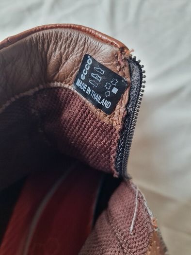 ecco  brown leather boots Size 4 eu 37 zip up in excellent condition