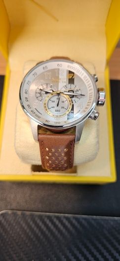 Invicta chronograph S1 rally Silver & brown watch men
