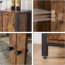 Sideboard, kitchen cabinet, storage cabinet, with 3 doors, for living room, kitchen, dining room, 110 x 33 x 75 cm, industrial style, vintage brown-black Image 4