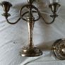 a matching pair of traditional three light candlelabras silver plated Image 3