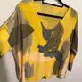 Yellow Abstract Design Slouchy Top Size M! Image 2