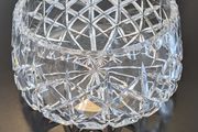 Vintage Heavy Cut Crystal Rose Bowl Diamond Star Pattern 19cm