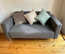 Modern Grey Couch with Chrome legs