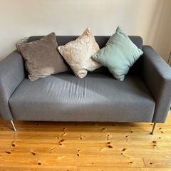 Modern Grey Couch with Chrome legs