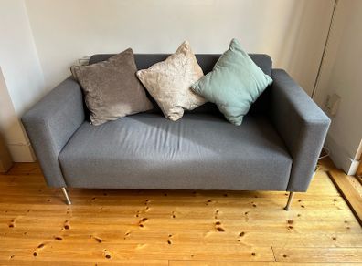 Modern Grey Couch with Chrome legs