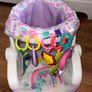 Bright Starts Purple Paradise Learn-to-Sit Activity Floor Seat with added toys as shown Image 2