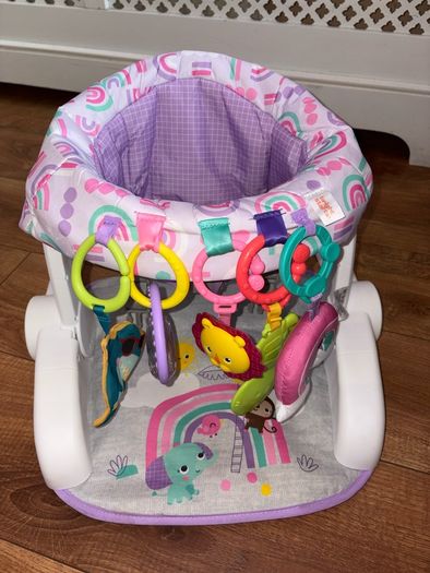 Bright Starts Purple Paradise Learn-to-Sit Activity Floor Seat with added toys as shown