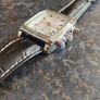 Mens Casual Chronograph Watch Black - Stylish Rectangle White Dial With Leather Strap Image 3