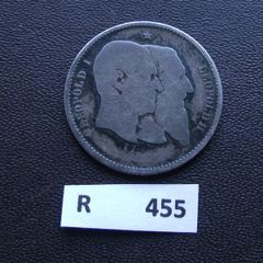 1880 Belgium. Leopold II. Silver 1 Franc