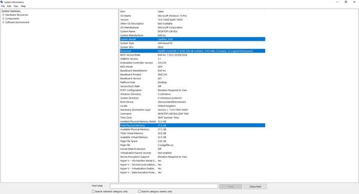Dell Optiplex 7060, I7 Cpu, 32 Gb Of Ram, 250 Gb Ssd + 500 Gb Hdd