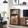 Bookcase, Book Cabinet, Office Shelf, Kitchen Cabinet with 2 Open Compartments, Adjustable Shelf in Cupboard, Multifunctional Image 2