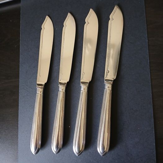 Antique Harrison Brothers & Howson Silver Plated Fish Knives Set of 4 HB&H Sheffield