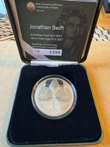 2017 IRELAND 15 Euro Silver Coin - Jonathan Swift - Gullivers Travels'. Proof