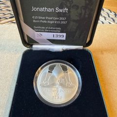 2017 IRELAND 15 Euro Silver Coin - Jonathan Swift - Gullivers Travels'. Proof
