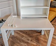 IKEA PAHL Desk with Shelf Unit + Cable Organiser - White