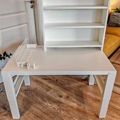 IKEA PAHL Desk with Shelf Unit + Cable Organiser - White