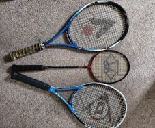 2 Tennis Rackets + 1 Badminton Racket