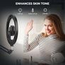 12 Overhead Ring Light with Tripod Stand, Tripod for Phone with Light Adjustable 72" Height Floor & 360 Lighting, Ringlight Tripod Stand Phone Mount for Photo iPhone Content Creation TikTok YouTube Image 5