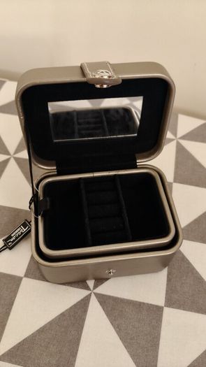 Jewelry Box Faux Leather Travel Size Double Compartments Mirror Tuscan designs