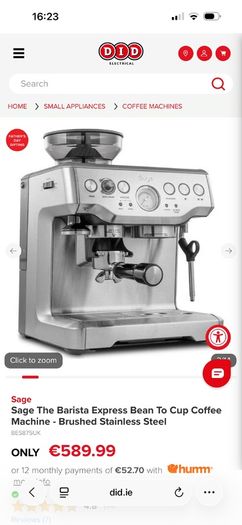 Sage coffee machine