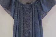 Brand new. Navy See through blouse
