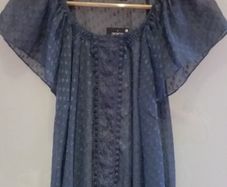 Brand new. Navy See through blouse