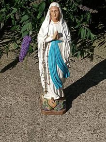 25" Early Chalkware Figure of The Virgin Mary