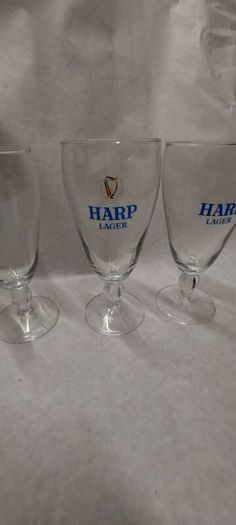 3 x Harp vintage stemmed glasses ,good condition,,50 euros posted ,,or if buyer collects I knock of 10 euros, sold as is ,,harp symbols abit faded ,see pictures for condition, sold as seen.