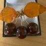 Vintage .6rk gold plated Russian Baltic Amber brooch Image 4