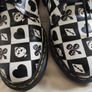 New DR MARTENS 1461 Women's Retro 1970s Playing Card Skulls Shoes Image 3