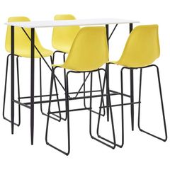 5 Piece Bar Set Plastic Yellow