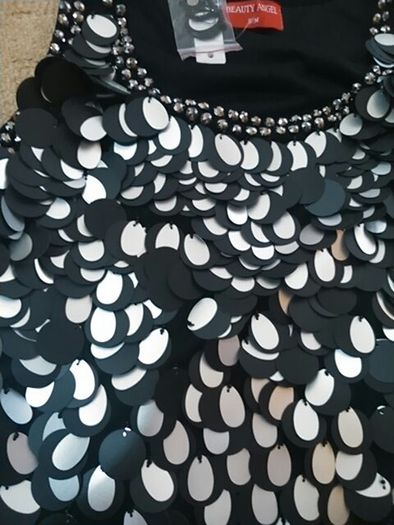 Sliver and black soft net dress new