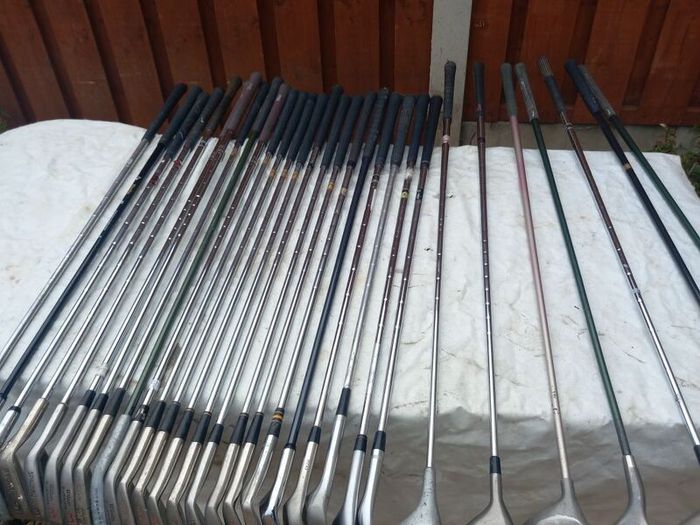 A Selection Of Golf Clubs.  All Left Handed Clubs