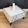 Velvet coffee table with metal legs Image 2