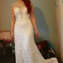 Vintage lace ivory wedding dress size 10 UK Image 4