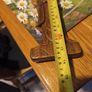 Vintage wall hanging wood carved  of Trip person carry water pot. Image 4