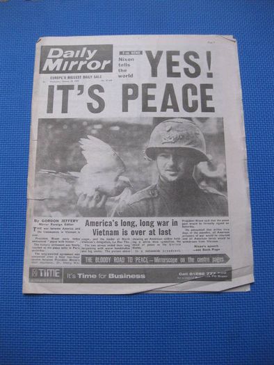Replicas Of Daily Mirror Famous Front Pages