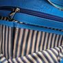 Large Blue Leather Tote Bag Spacious Shopper Image 6