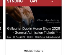 Dublin horse show tickets for today