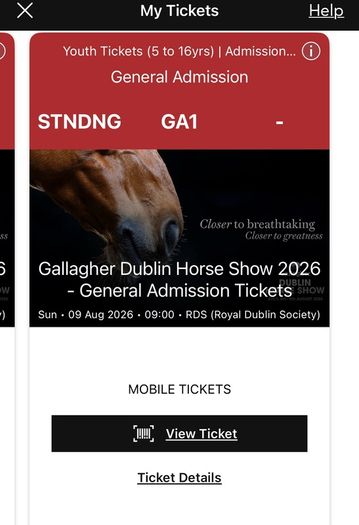 Dublin horse show tickets for today